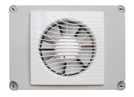 Clean modern residential bathroom ceiling fan vent